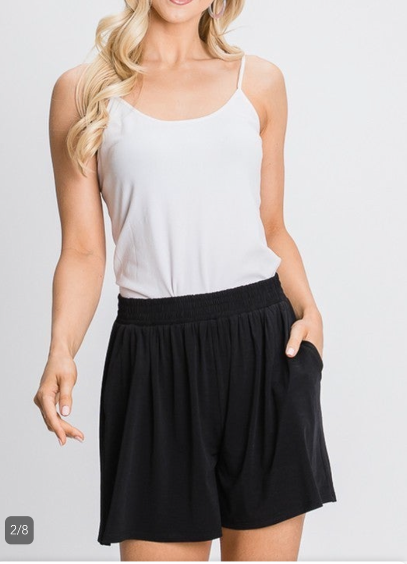 Black French Terry Shorts with pockets - Feather & Quill Boutique
