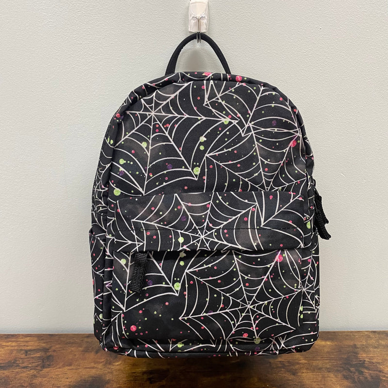 Mini Backpack - Black Spider Webs