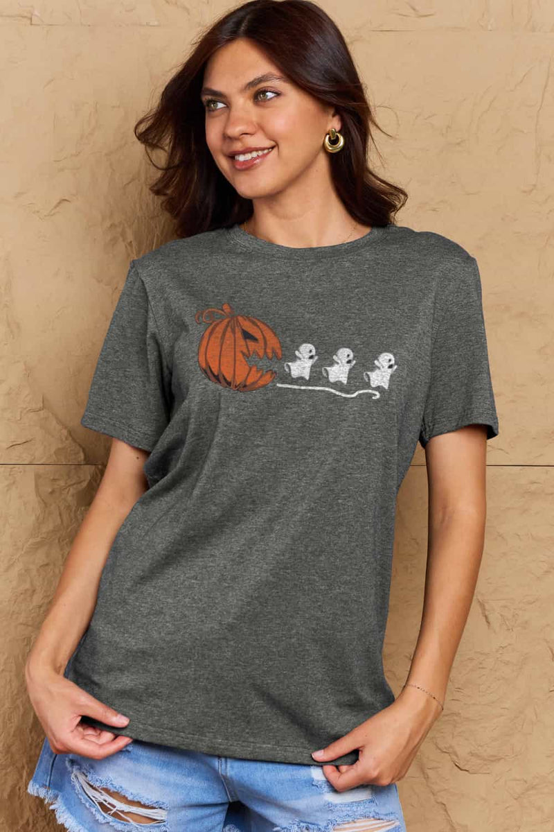 Simply Love Full Size Jack-O'-Lantern Graphic Cotton T-Shirt