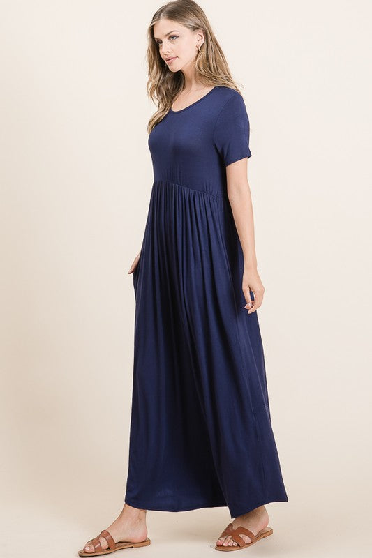 Maxi dress with pockets in Navy - Feather & Quill Boutique
