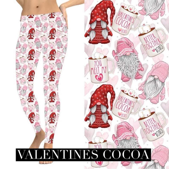 Valentines Cocoa Gnome Leggings - Feather & Quill Boutique