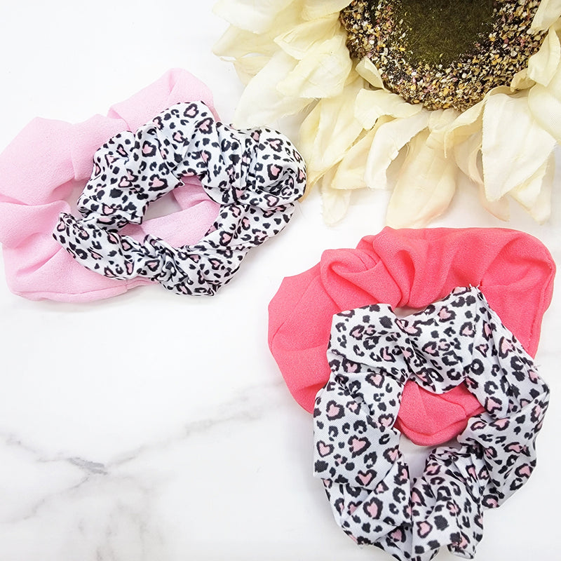 Leopard Heart Scrunchie