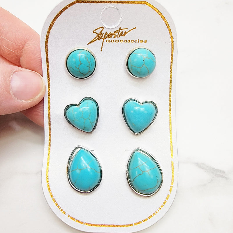 Turquoise 3 Pack Earring
