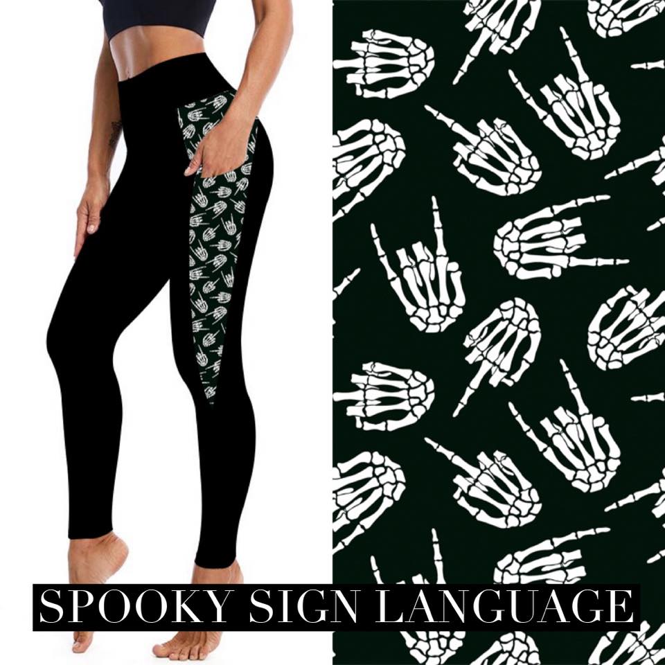 Spooky Sign Language Leggings