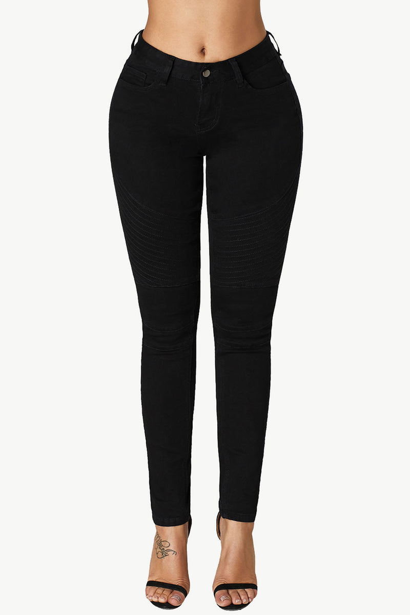 Mid-Rise Waist Skinny Pocketed Jeans