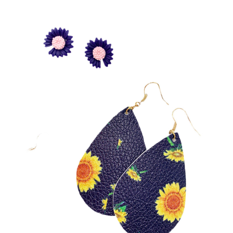 Sunflower Stud and Dangle Earring Pack