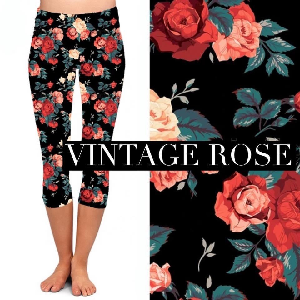 Capri Pocket Leggings: Vintage Rose **PREORDER** - Feather & Quill Boutique