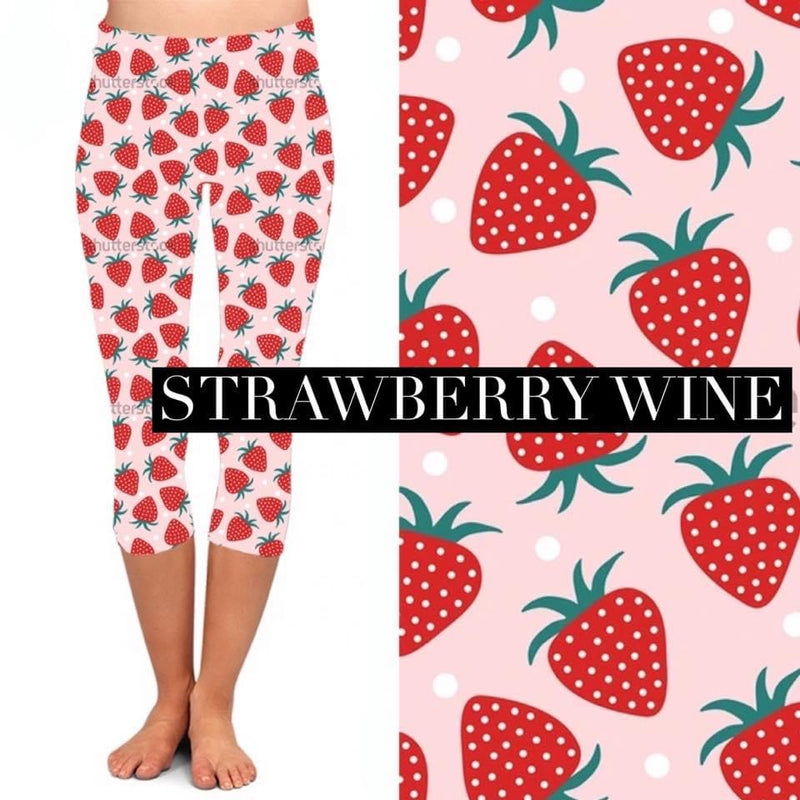 Capri Pocket Leggings: Strawberry Wine **PREORDER** - Feather & Quill Boutique
