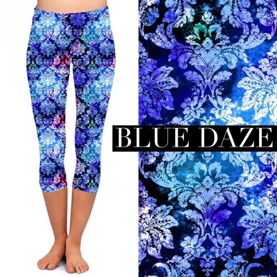 Capri Pocket Leggings: Blue Daze **PREORDER** - Feather & Quill Boutique