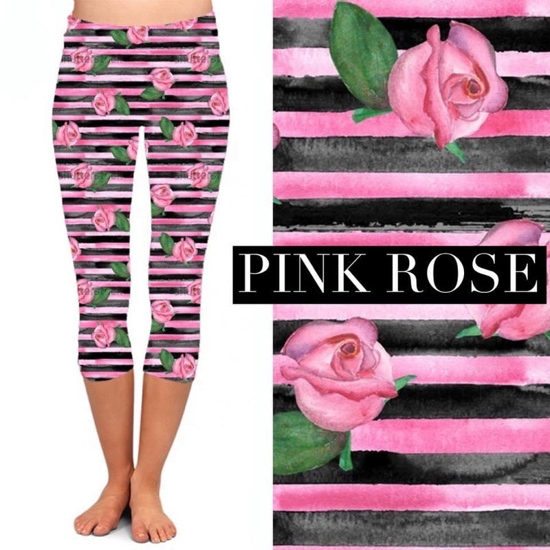 Capri Pocket Leggings: Pink Rose **PREORDER** - Feather & Quill Boutique