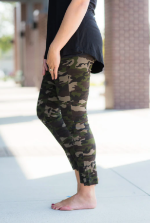 Camo Step Hem Jeans - Feather & Quill Boutique