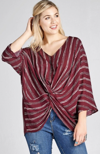 Gauzy front knot top - Feather & Quill Boutique