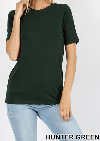 Everyday Round Neck Tee: Hunter Green - Feather & Quill Boutique