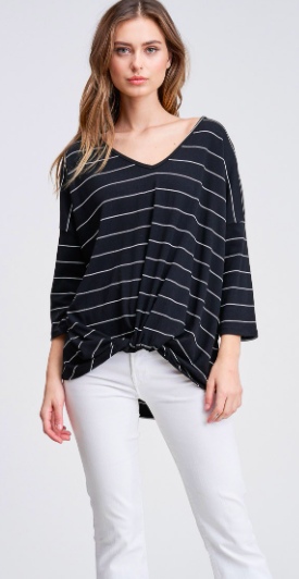 Gather Front Twist Top - Feather & Quill Boutique