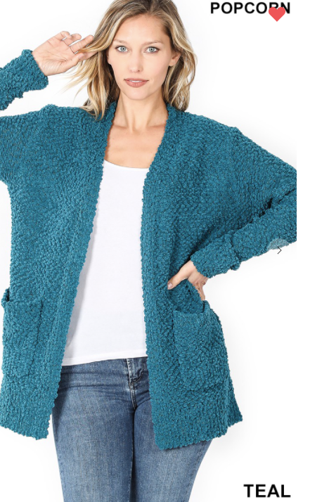 COZY POPCORN CARDIGAN WITH POCKETS - Feather & Quill Boutique