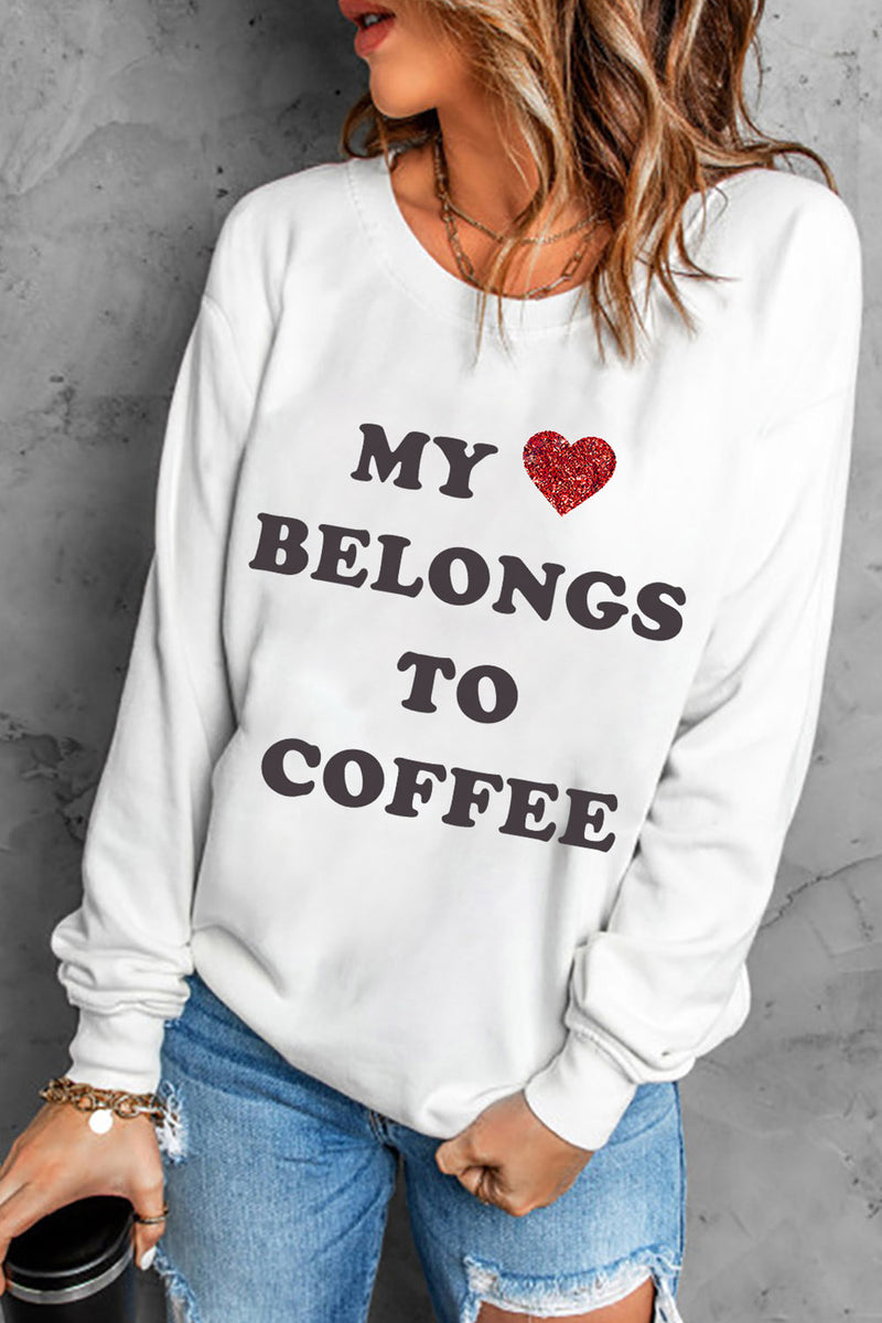 Sequin Letter Graphic Long Sleeve Sweatshirt