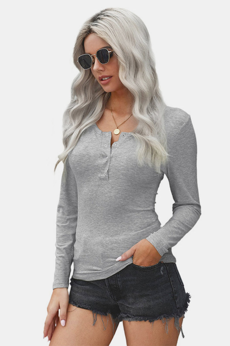 Button Up Long Sleeve Top