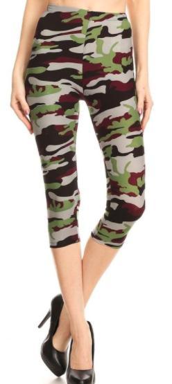 Camo Capri Leggings - buttery soft and stretchy-Feather & Quill Boutique