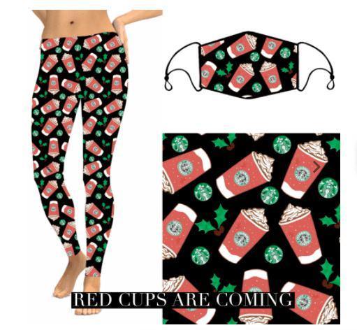 Christmas Leggings - Red Cups - Feather & Quill Boutique