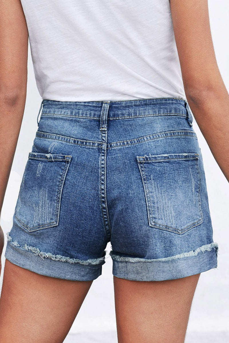 Patchwork Denim Shorts