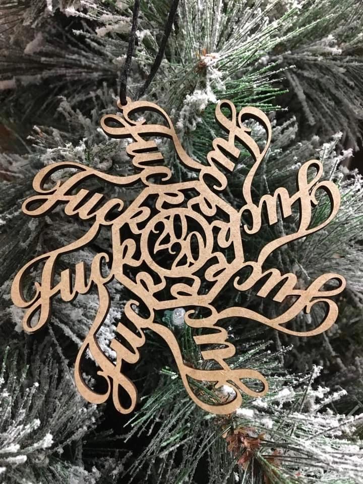 Fuck Snowflake Christmas Ornament - Feather & Quill Boutique