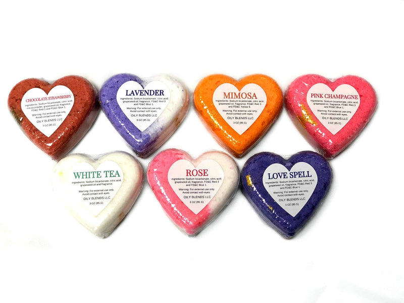 Heart Bath Bombs Valentines Day - Oily BlendsHeart Bath Bombs Valentines Day