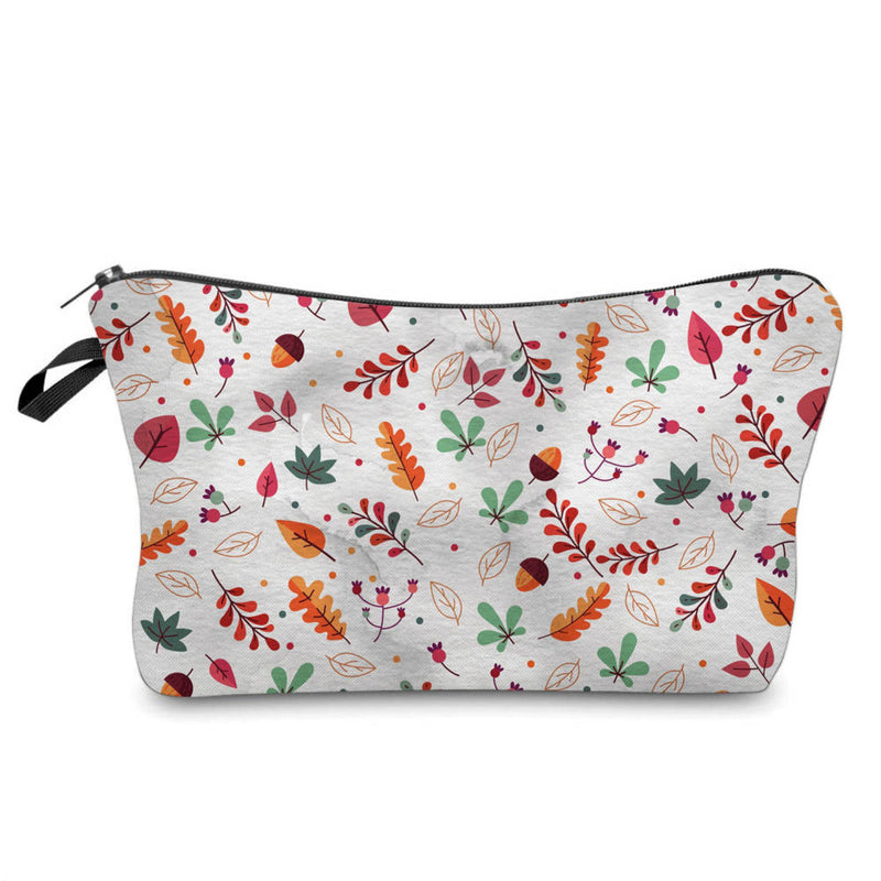 Pouch - Leaves Silver Background