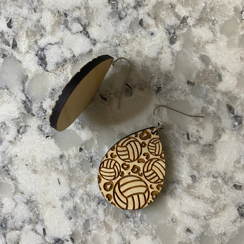 Wooden Specialty Drops - Volleyball Animal Print