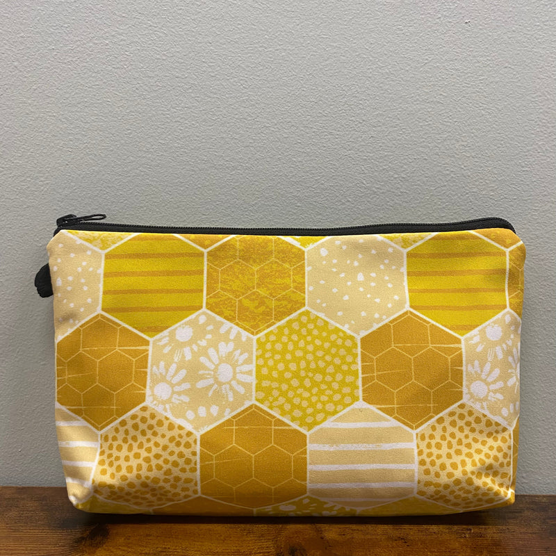 Pouch - Bee, Yellow Honeycomb Floral