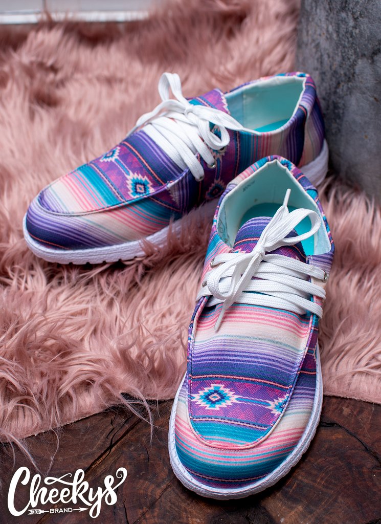Huckleberry Serape Moccasin Shoes - Feather & Quill Boutique