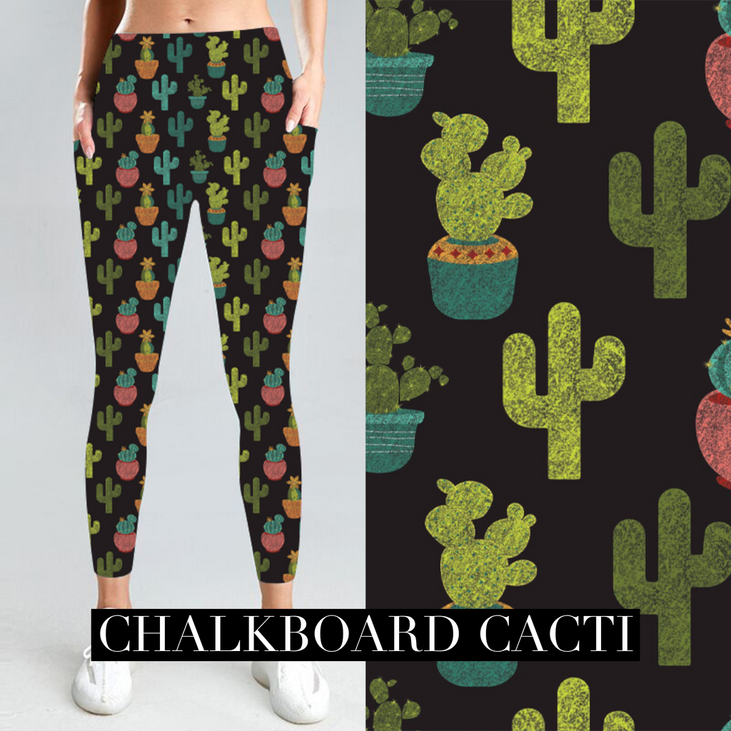 Chalkboard Cacti Leggings