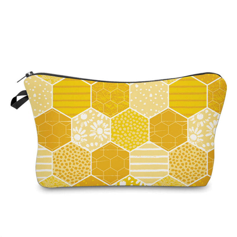 Pouch - Bee, Yellow Honeycomb Floral