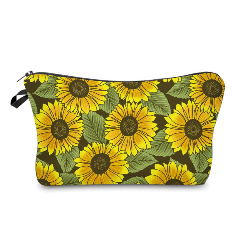 Pouch - Sunflower & Leaves on Brown