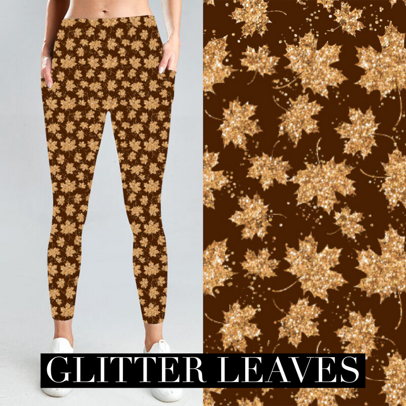 Glitter Leaves Leggings