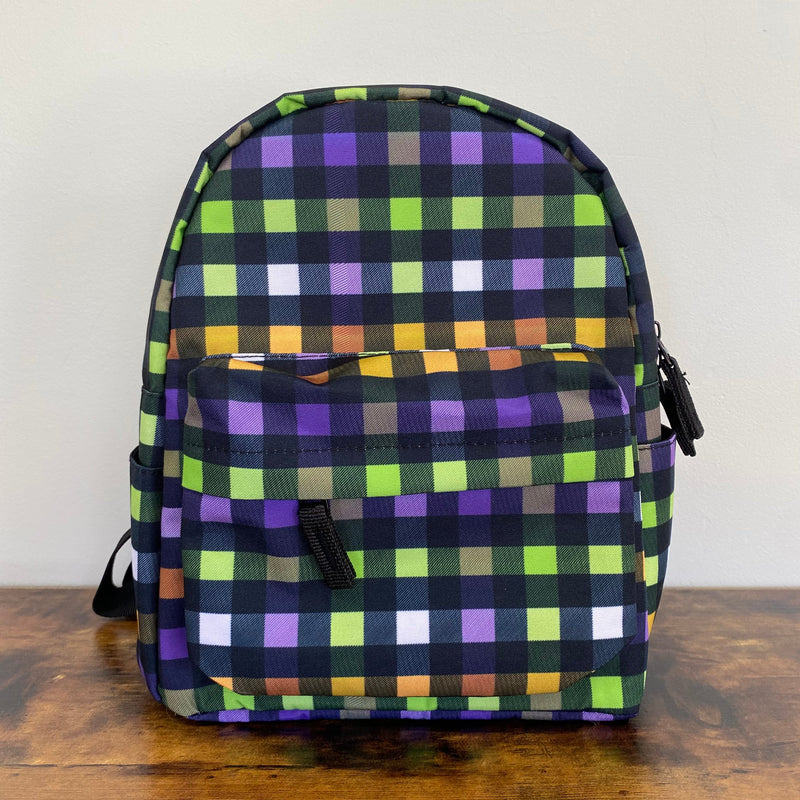 Mini Backpack - Purple Lime Plaid