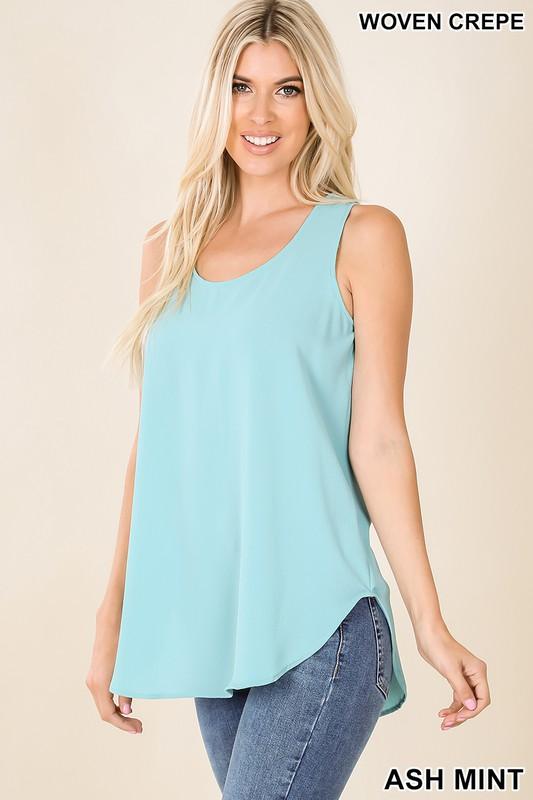Plus Basic Casual Round Hem Tank Top - Multiple colors - Feather & Quill Boutique