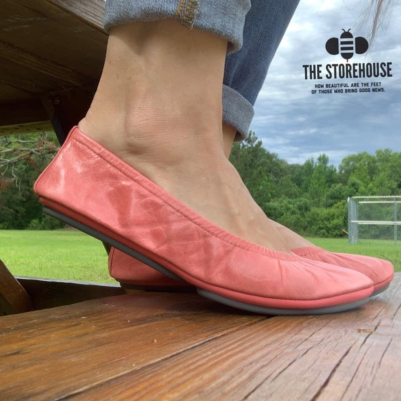 Storehouse Flats - Coral Oil tanned-Feather & Quill Boutique