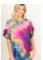 Tie Dye Ruffle Sleeve Top Bright Colors - Feather & Quill Boutique